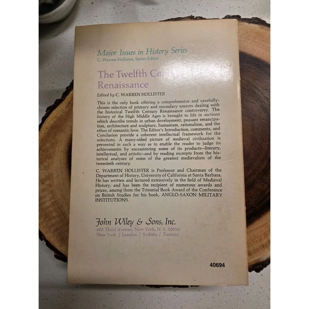 The 12th Century Renaissance C Warren Hollister John Wiley Pub 1969 Paperback
